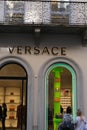 Versace Boutique with shop windows on Via Montenapoleone in Mila Royalty Free Stock Photo