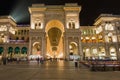 Victor Emmanuel II gallery in the night illumination, Milan Royalty Free Stock Photo