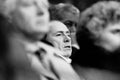 Silvio Berlusconi in the stands at San Siro Stadium during an AC Milan soccer match