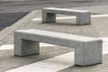 Milan Italy. two modern benches at Portello