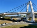 Milan, Italy, 19.04.2022. View of bridge at Malpensa airport.