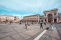 Milan, Italy - 14.08.2018: Vittorio Emanuele II Gallery at Piazza del Duomo in Milan Royalty Free Stock Photo