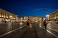 Milan, Italy - 14.08.2018: Vittorio Emanuele II Gallery at Piazza del Duomo in Milan at night Royalty Free Stock Photo