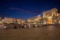 Milan, Italy - 14.08.2018: Vittorio Emanuele II Gallery at Piazza del Duomo in Milan at night Royalty Free Stock Photo