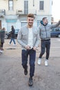 Mariano di Vaio before Diesel Black Gold fashion show, Milan Fashion Week street style on January 14, 2017 in