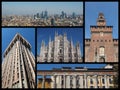 Milan landmarks collage Royalty Free Stock Photo