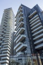 Modern buildings of Alvar Aalto square in Milan, Italy