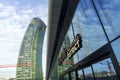 Milan, Italy: modern Citylife park: the Libeskind tower Royalty Free Stock Photo