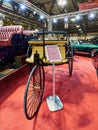 Milan, Lombardy Italy - November 23 , 2018 - 1886 Benz Patent Motor Wagen Replica at Autoclassica Milano 2018 edition