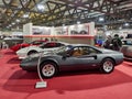 Milan, Lombardy Italy - November 23 , 2018 - From front Ferrari 308 GTS, Ferrari 308 GTB and Ferrari 308 GTB Vetroresina at Autocl Royalty Free Stock Photo