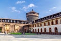 Old medieval Sforza Castle Castello Sforzesco. Milan, Lombardy, Italy. Royalty Free Stock Photo