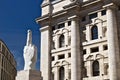 Sculpture of Cattelan`s finger in front of the Milan Stock Excha