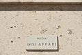 Street sign of Piazza degli Affari in Milan. The Borsa Italiana Royalty Free Stock Photo