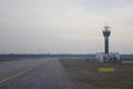 2020.12.27 Milan Malpensa Airport, control tower Royalty Free Stock Photo