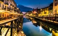 Milan nightlife in Navigli.italy Royalty Free Stock Photo