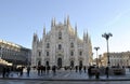 Milan old Italian town cathedral Duomo medieval buildings urban details cityscape architecture history background