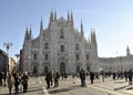 Milan old Italian town cathedral Duomo medieval buildings urban details cityscape architecture history background