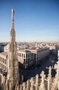 Milan panorama. View from Milan Cathedral Duomo. Royalty Free Stock Photo