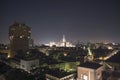 Milan, 2015 panoramic skyline by night Royalty Free Stock Photo