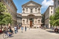 Milan, Piazza San Fedele , workers, pedestrians and managers