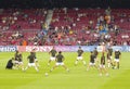 Milan players warm-up