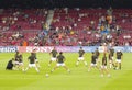Milan players warm-up Royalty Free Stock Photo