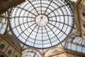 Milan public shopping gallery area Galleria Vittorio Emanuele II ceiling top, Italy Royalty Free Stock Photo