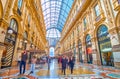 Milan`s most impressive shopping mall, Galleria Vittorio Emanuele II with oustanding interior, Italy Royalty Free Stock Photo