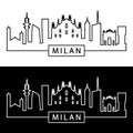Milan skyline. Linear style.