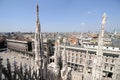 Milan skyline, from roof of cathedral, Italy Royalty Free Stock Photo