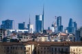 Milan skyline and view of Porta Nuova business district, Italy