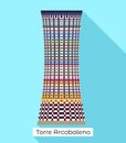 Milan Torre arcobaleno icon, flat style Royalty Free Stock Photo