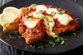 Milanesa a la napolitana Beef cutlet breaded with mozzarella che