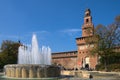 Milano Castle - Castello Sforzesco - popular tourist destination in Milan Royalty Free Stock Photo