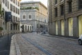 Milano city centre street view Royalty Free Stock Photo