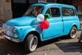 fiat 500 Giardiniera retro blue vintage fashion model old timer car sixties outdoors street