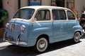 fiat 600 multipla retro blue vintage model old timer car sixties in italy street