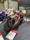 Milano, Italy - 2021 11 27: Eicma Milano Bike Expo Honda HRC CRB 1000 RR FireBlade TT Legend Isle of MAn John McGuinees