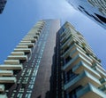 Milano, Italy. Group of terraces of modern buildings with a contemporary design. New business district in Milan. Solaria tower Royalty Free Stock Photo