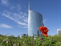Milano, Italy. The iconic Unicredit tower and the BAM public park Royalty Free Stock Photo