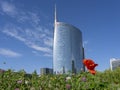 Milano, Italy. The iconic Unicredit tower and the BAM public park Royalty Free Stock Photo