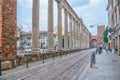 MILANO, ITALY, JULY 19, 2019: Arcade of San Lorenzo leading to t