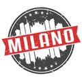 Milano Italy Round Travel Stamp Icon Skyline City Design. Seal Badge vector Illustration. Royalty Free Stock Photo