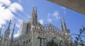 Milano, Italy. The spires of white marble that adorn the entire cathedral. The Duomo is the most famous landmark in Milan Royalty Free Stock Photo