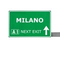 MILANO road sign isolated on white