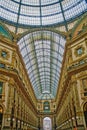 Milano Shopping Mall Galleria Vittorio Emanuele also known as Shopping art gallery in Milan. colorful interior in HDR style