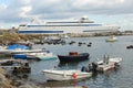 Milazzo harbor Sicily with ferry to Lipari Islands Italy Royalty Free Stock Photo