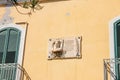 MILAZZO, SICILY, Italy - 03 October 2023. A plaque commemorates the heroic actions of Cesare Battisti in the World War I and is Royalty Free Stock Photo