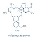 Milbemycin oxime antiparasitic drug molecule veterinary. Skeletal formula.