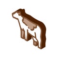 Milch cow isometric icon vector illustration